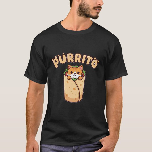 Purrito Funny Cat Lover T-Shirt (Frente)