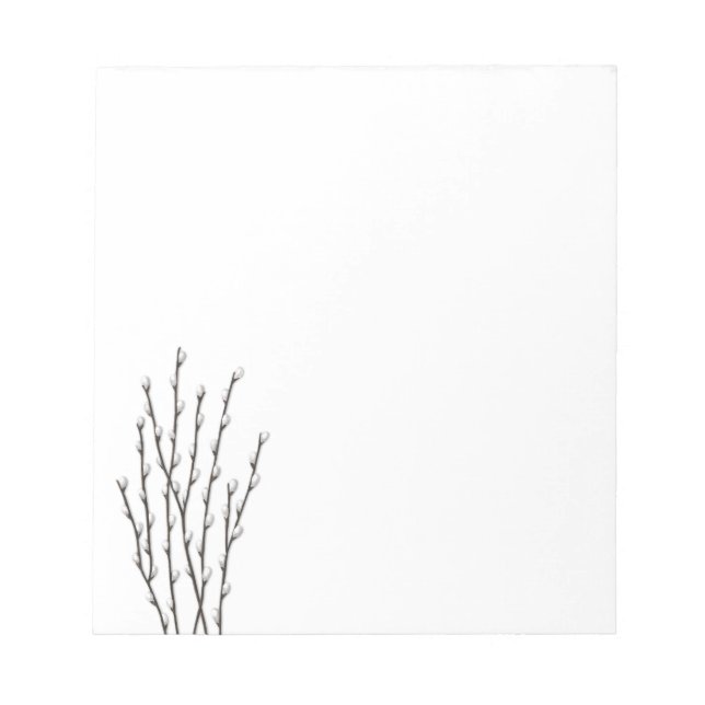 Pussywillow Branches Botânicas Bloco de Notas (Frente)