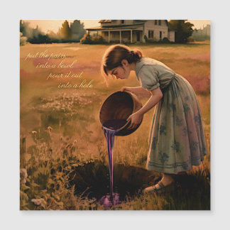 "Put the Pain into a Bowl" Square Magnet healing