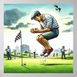 Putt Perdido - Impressão de Arte de Golfe