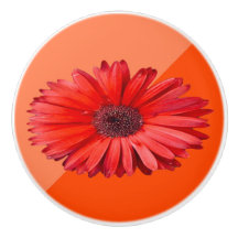Puxador de Cerâmica Colorblock Laranja Daisy
