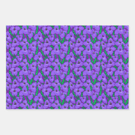 Puya Flowers Botânico Padrão Floral Roxo Azul