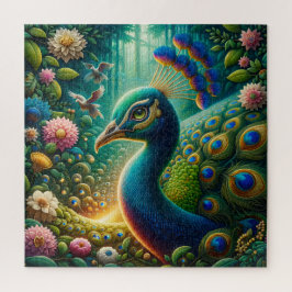 Puzzle Quebra-Cabeça Exótica Majestade de Pavão da