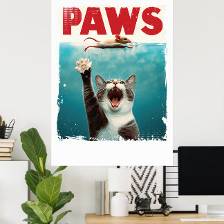 PWS Cat Mouse Parody Do Poster De Filme De Tubarão