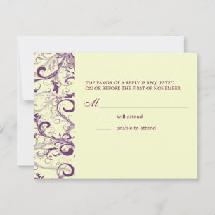 PxDezines RSVP GRANDE, SWIRLS DE PLUM/fundo DIY