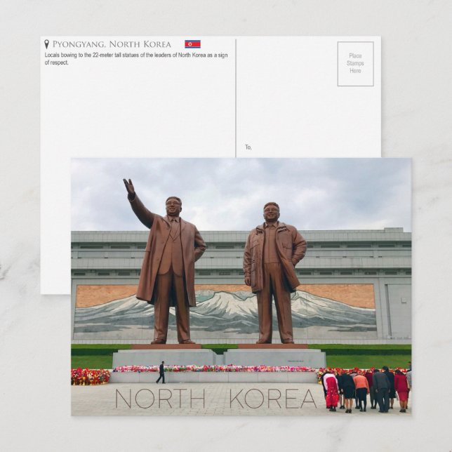 Pyongyang, cartão postal da Coreia do Norte (Frente/Verso)