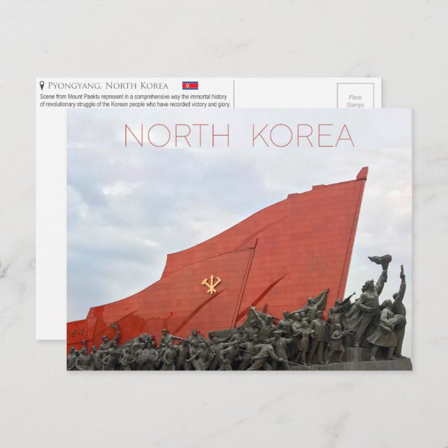 Pyongyang, cartão postal da Coreia do Norte (Frente/Verso)