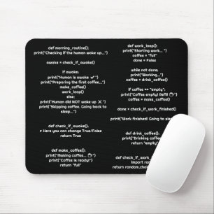 Python morning_routine() Mouse Pad – Presente para