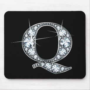 "Q" Diamond Bling Mousepad