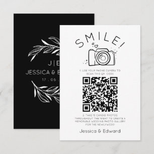 Qr Captura de Código Fotos de Casamento Black Chic