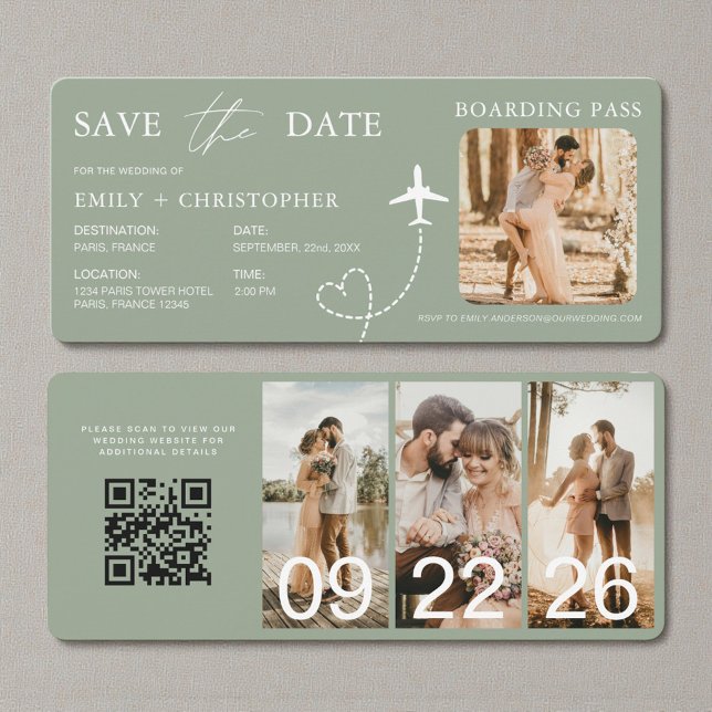 QR Code Destination Wedding Boarding Pass  (Criador carregado)