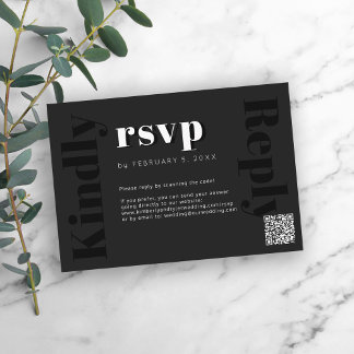 QR CODE resposta de casamento online preto moderno