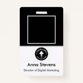 QR e código de barras do Crachá mínimo de funcioná