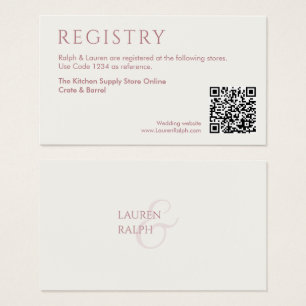 QR Pink & Ivory - Cartão de Gabinete de Registro d