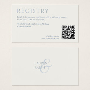 QRBlue White Gift Registry Enclosure Card