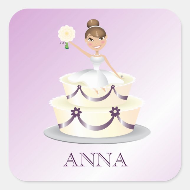 Quadrado 311 "Miss Wright" Brunette | Adesivo de beringela (Frente)