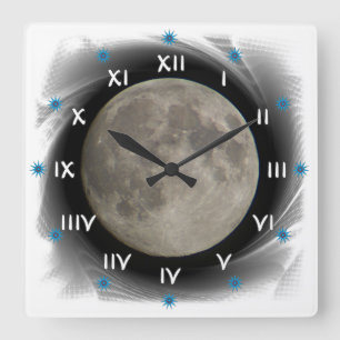 Quadrado A lua, la lune, la luna, relógio the moon