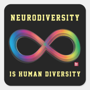 Quadrado A neurodiversidade é o adesivo da diversidade hum