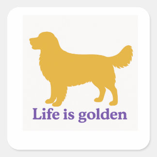 Quadrado a vida é adesivo dourado