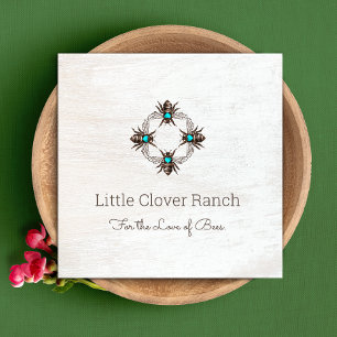 Quadrado Abelhas Abelhas Cartão de visita de Madeira Rústic