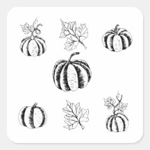 Abóbora Preta para o Halloween Adesivo