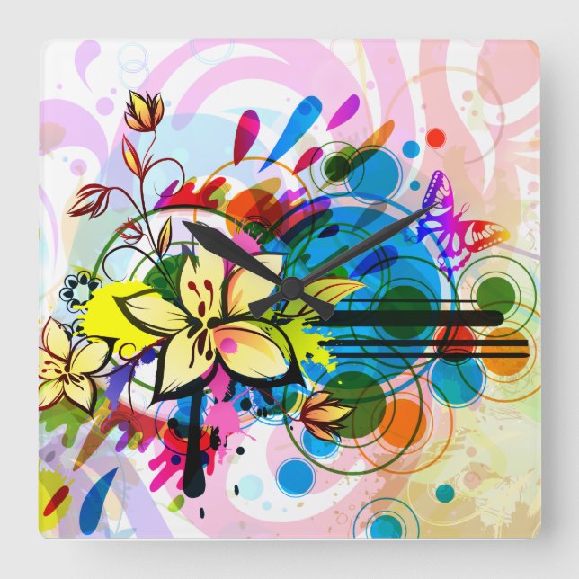 Quadrado Abstrato Art 26.º Relógio (Frente)