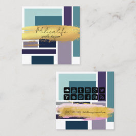 Quadrado Abstrato, cartão de visita de mídia social