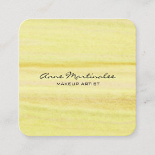 Quadrado Abstrato Yellow Watercolor Square Cartão de visita