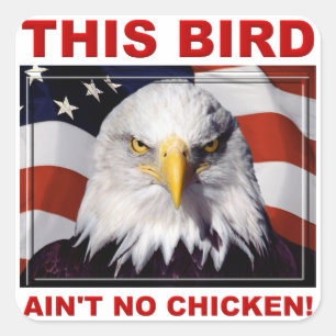 Quadrado Adesivo Águia Americana Não é Frango Stickers