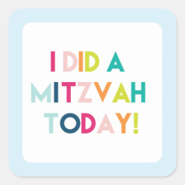 Quadrado Adesivo Azul-claro Mitzvah