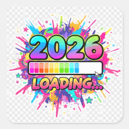 Quadrado Adesivo Barra de Progresso 2026 Carregando...
