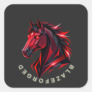 Quadrado Adesivo BlazeForge Red Horse