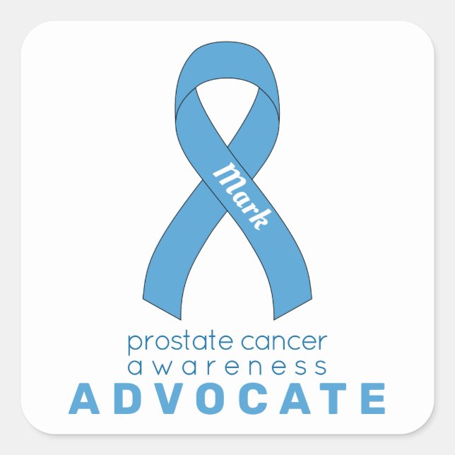 Quadrado Adesivo branco do Prostate Cancer Advocate (Frente)