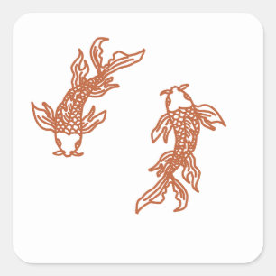 Quadrado Adesivo Bronze Peixes Tiderise – Gêmeos‑Peixes Que