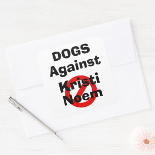 Quadrado Adesivo Cachorros Contra Kristi Noem