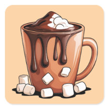 Adesivo Caneca Sonho de Chocolate Quente Vulcão