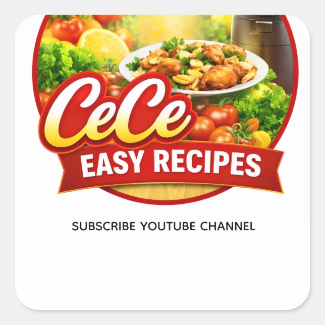 Quadrado Adesivo Cece Easy Recipes (Frente)