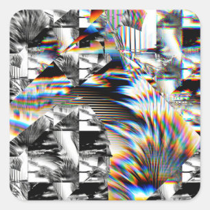 Quadrado Adesivo Clássico Arredondado de Assalto Arco-Íris