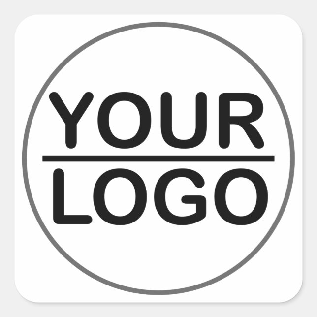 Quadrado Adesivo clássico de negócio de logotipo personaliz (Frente)