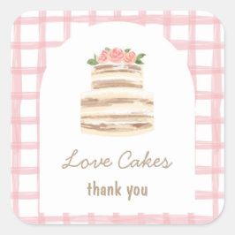 Quadrado Adesivo Comercial de Bolo de Casamento Personaliza