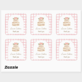 Quadrado Adesivo Comercial de Bolo de Casamento Personaliza