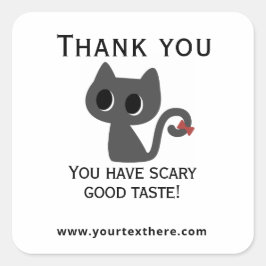 Quadrado Adesivo Comercial - Obrigado por Halloween