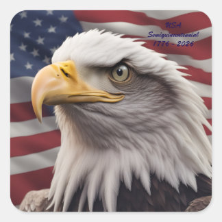 Quadrado Adesivo da Águia Americana