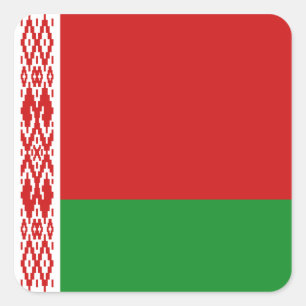 Quadrado Adesivo da Bandeira da Bielorrússia