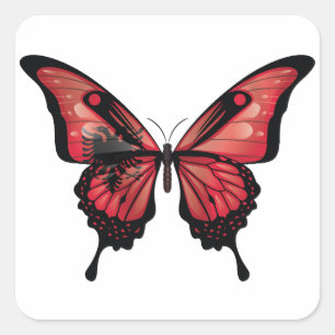 Quadrado Adesivo da bandeira da borboleta de cauda-andorinh