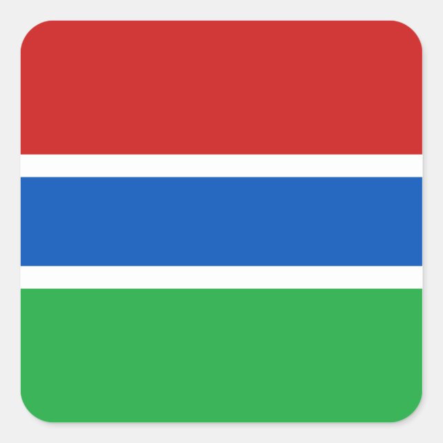 Quadrado Adesivo da Bandeira da Gâmbia (Frente)