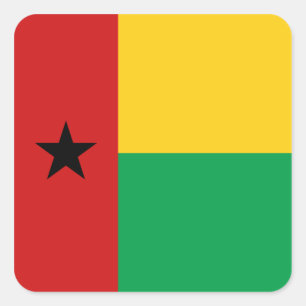 Quadrado Adesivo da Bandeira da Guiné-Bissau