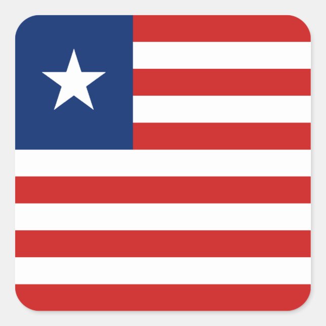 Quadrado Adesivo da Bandeira da Libéria (Frente)
