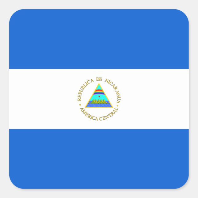 Quadrado Adesivo da Bandeira da Nicarágua (Frente)