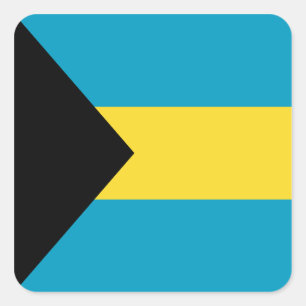 Quadrado Adesivo da Bandeira das Bahamas